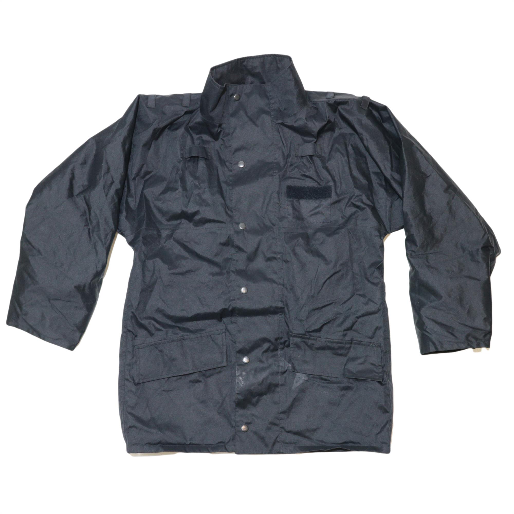 British Police surplus black waterproof / showerproof jacket - Surplus ...