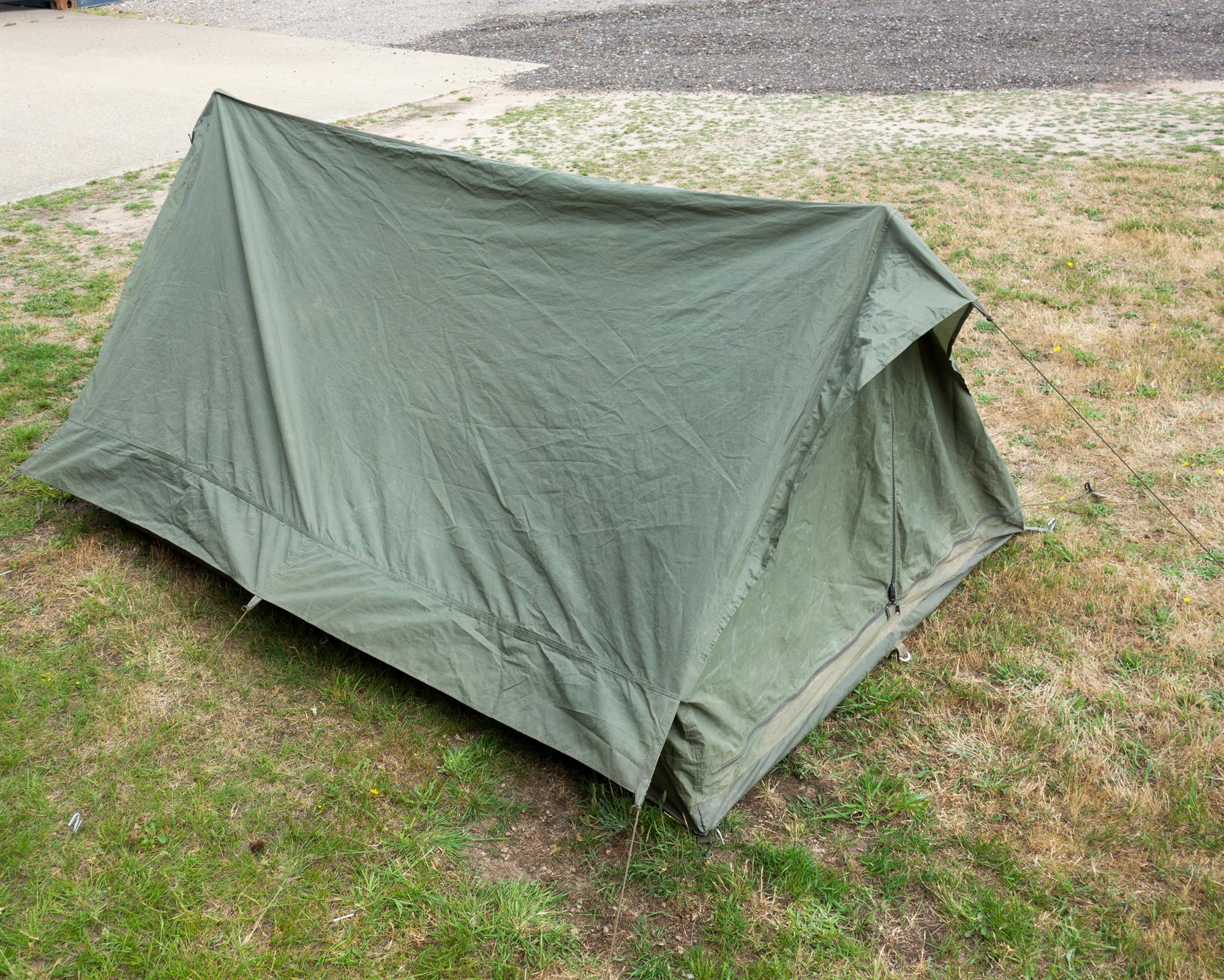 French army surplus 2 man olive green tent + IPK Tent poles