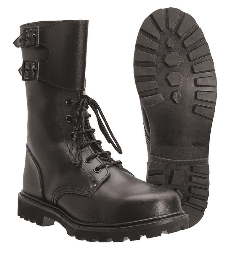 NEW French range / paratrooper style double buckle leather combat boots ...