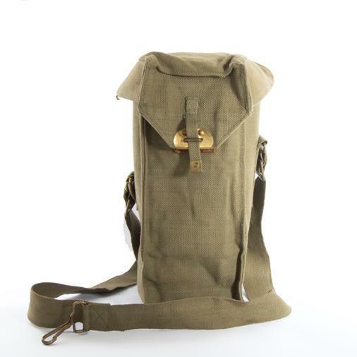 Belgian army surplus canvas and leather shoulder equipment bag ...