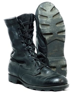 Genuine Army Surplus Black Leather Lace Up Boots High Leg - Surplus & Lost