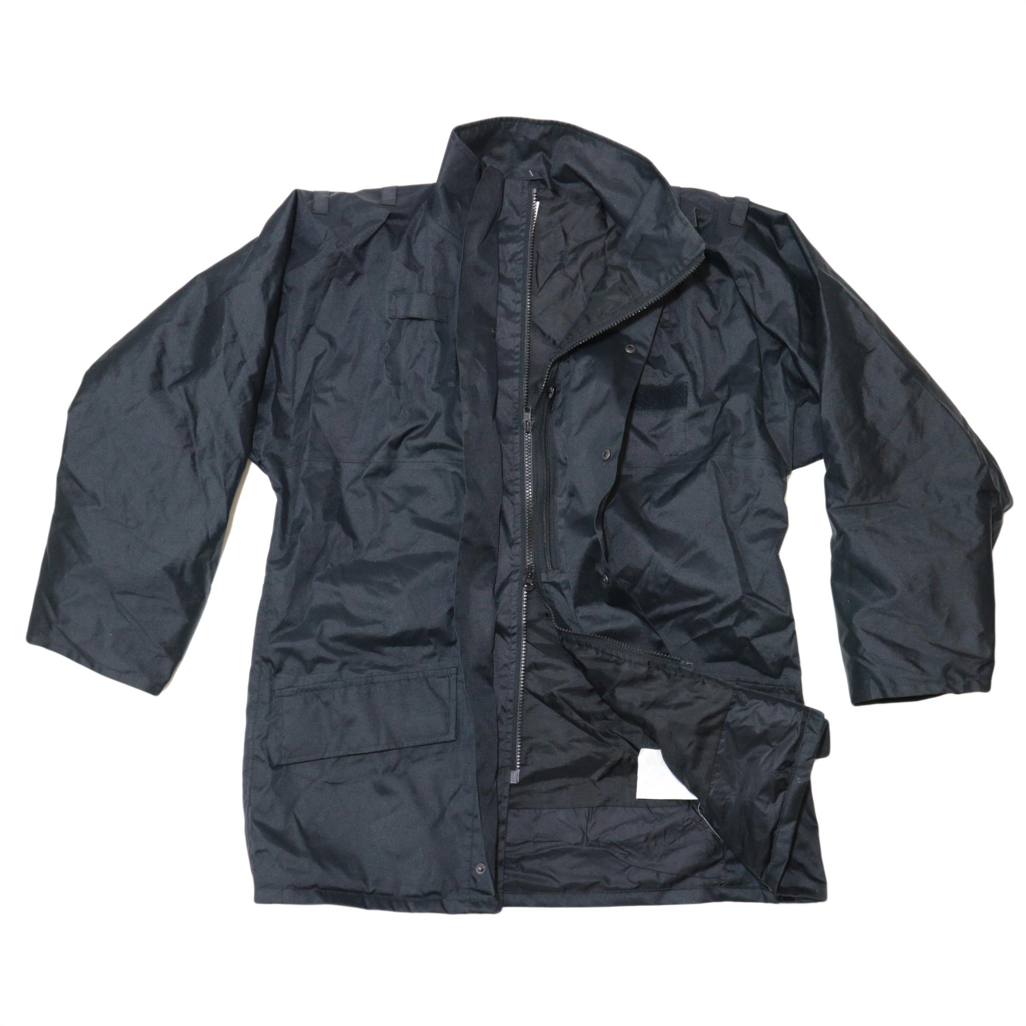 British Police surplus black waterproof / showerproof jacket - Surplus ...